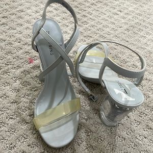 Call it spring Grayish blue clear heels
